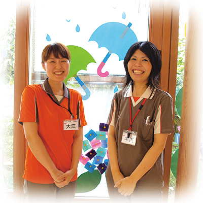 通所リハビリ・デイケア　ほの家　作業療法士 大江美樹さん　理学療法士 中川美和さん
