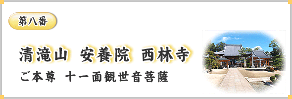 第八番　清滝山　安養院　西林寺　ご本尊　十一面観世音菩薩