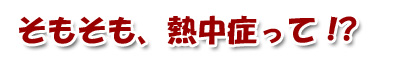 そもそも、熱中症って！？